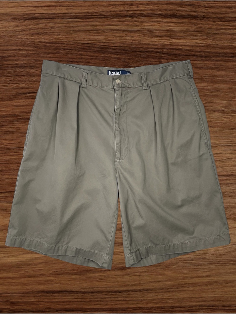 Polo Ralph Lauren Vintage Tyler Shorts. Taupe Pleated Khaki. 34 but fits like 32